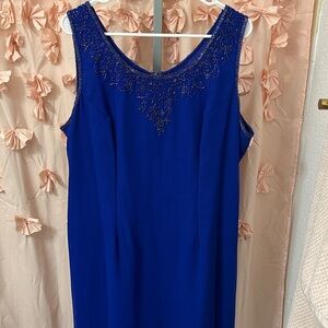 Elegant Blue Sleeveless Dress